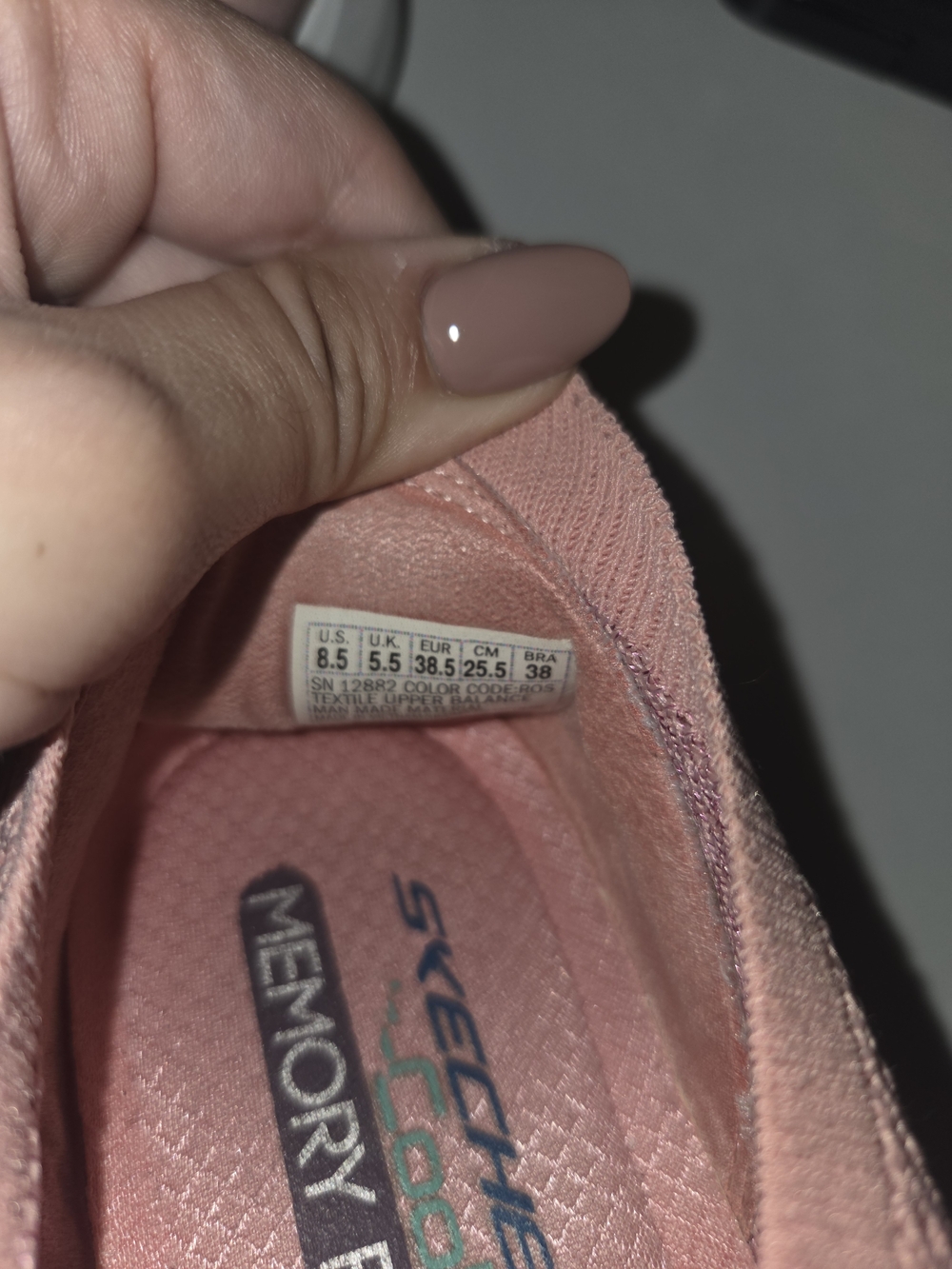 Skechers Slip-On Knit Sneakers in Dusty Rose and White - Picture 4 of 5